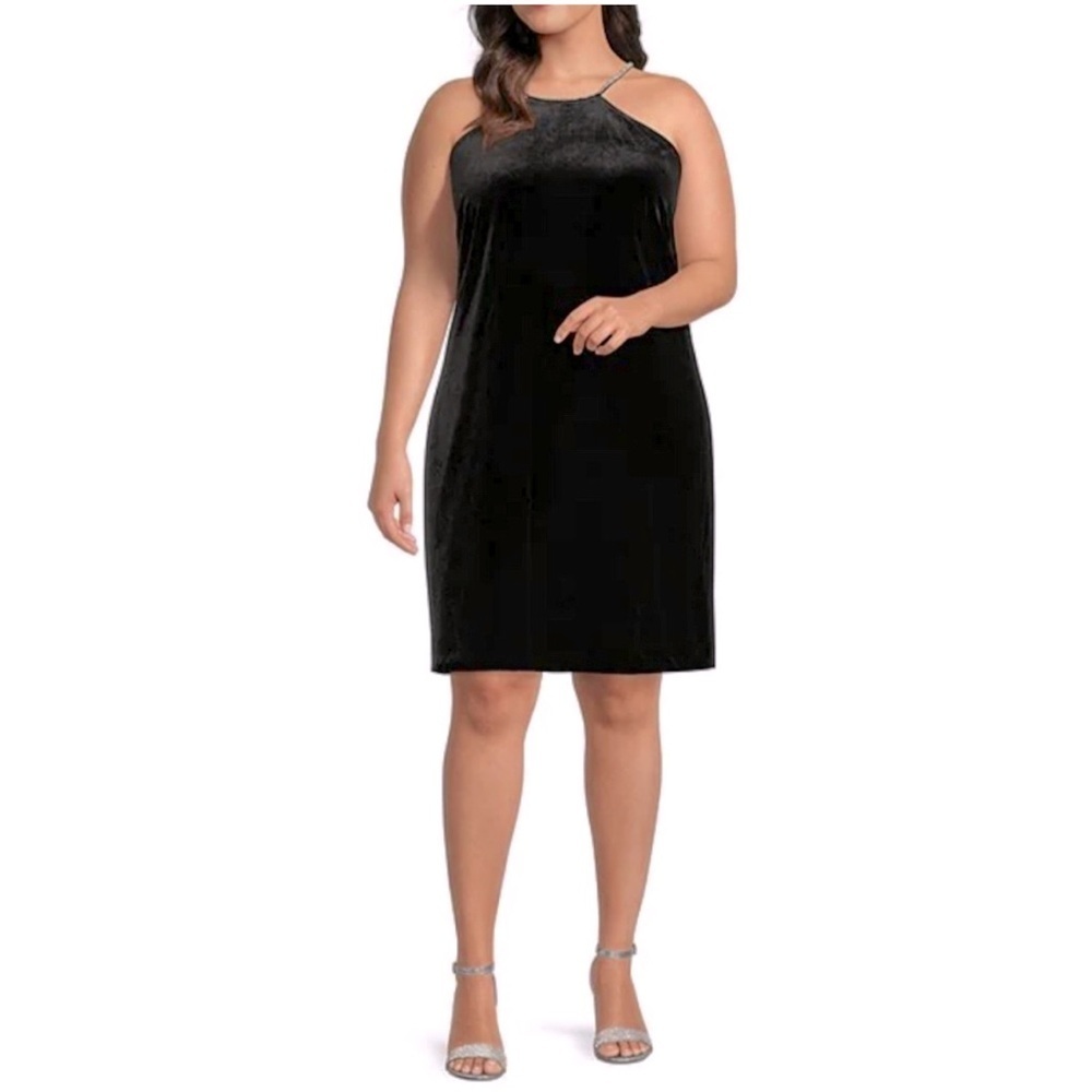 NWT! Alex Marie Plus Laura Stretch Velvet Halter Size 24W
